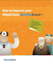 Cover of Guide to Service Score showing avatars of doctor, patients and service score sheet